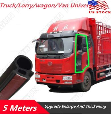 #ad 1x Universal 16.4 FT 5M Truck Lorry Van Door Seal Strip Rubber Weather Stripping