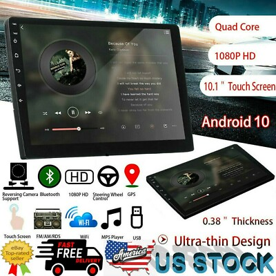 #ad 10.1quot; Android 9.0 Car Radio GPS Navi MP5 Player 2Din Quad Core Stereo Bluetooth