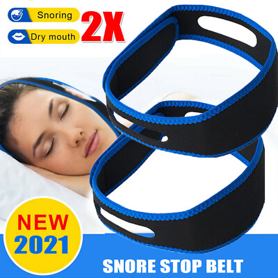 #ad 2X Stop Snoring Anti Snore Belt Chin Strap Cpap Sleep Apnea Jaw Support Straps