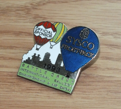 #ad 1993 Battle Creek Balloon Championship Sysco Frost Pack Official Sponsor Pin