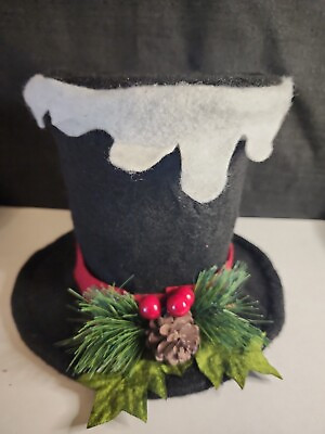 #ad Black Hat Christmas Tree Topper Frosty Snowman Top Hat