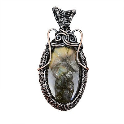 #ad Labradorite Jewelry Copper Gift For Briedsmaid Wire Wrapped Pendant 2.87quot;