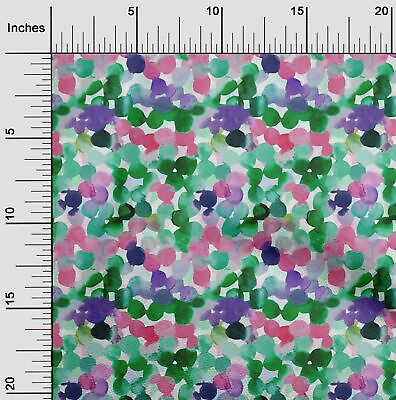 #ad oneOone Cotton Poplin Green Fabric Polka Dot Watercolor Sewing Material vMD
