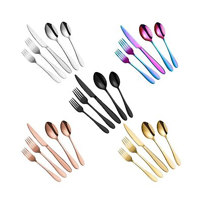 #ad 200 Piece Stainless Steel Flatware Set for 32 Classic Design Dinner Knives F...