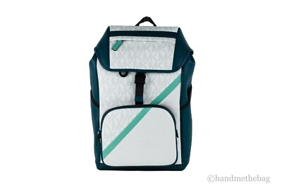 #ad #ad Michael Kors Signature Cooper Sport Flap Lagoon Large Backpack Bookbag Bag