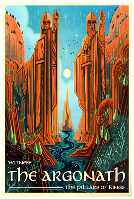#ad Witness the Argonath Lord of the Rings Poster The Hobbit Travel Print