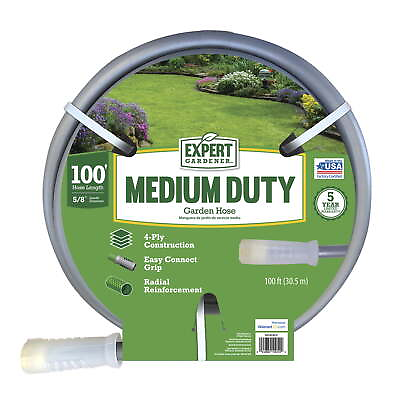 #ad Expert Gardener 100 foot Medium Duty Garden Hose Gray