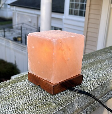 #ad Himalayan Salt Square Lamp Globe 4.75x4x4 Inched Clean Air Best Gift Item