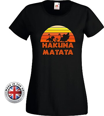 #ad Lion King Hakuna Matata Simba TimonPumba Ladies fittedunisex Childrens T shirt