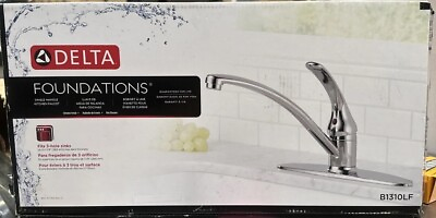 #ad Delta Foundations Single Handle Kitchen Sink Faucet Chrome B1310LF BNIB
