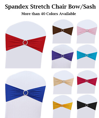 #ad 25 50 100 150 200 Spandex Chair Sashes Stretch Elastic Bows with Slider Buckle