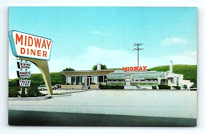 #ad Bethel PA Midway Diner Postcard RTE 22 Ralph Clemson Allentown Harrisburg pc86
