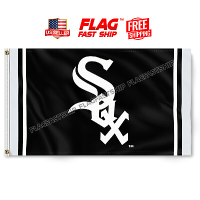 #ad Chicago White Sox Flag 3x5 FT Man Cave Banner w Grommets SOX Logo FREE Shipping