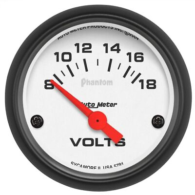 #ad AutoMeter Phantom 2 1 16quot; 8 18 Volts Electronic Voltmeter Gauge 5791