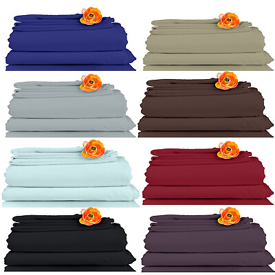 #ad Bed Sheet Set 4 Piece 1800 Count Egyptian Comfort Deep Pocket Hotel Bed Sheets