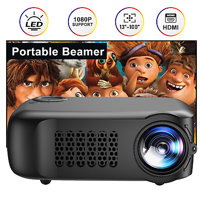 #ad 1080p HDMI LED Projector Pocket HD Mini Portable Beamer USB Office Home Theater