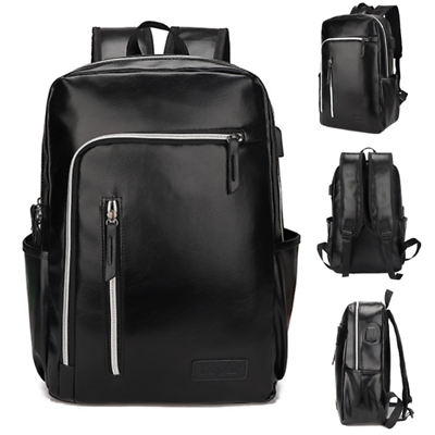 #ad New Mens Leather Travel Backpack Laptop School Satchel Shoulder Notebook Bag