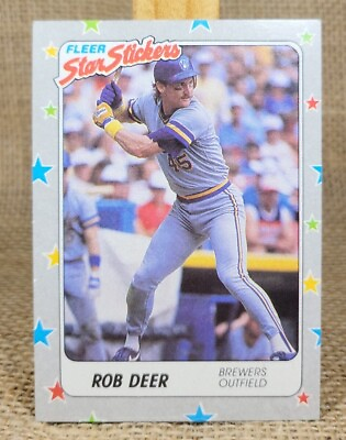 #ad 1988 Fleer Star Stickers Rob Deer Baseball Card #36 Brewers FREE Samp;H A2