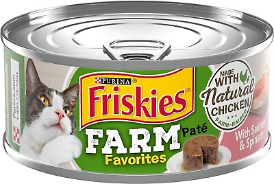 #ad Friskies Wet Cat Canned Food Farm Salmon amp; Spinach Pate 5.5 Ounce 10 cans