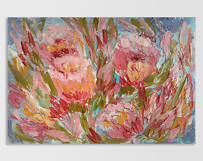 #ad Original oil painting flowers artwork Abstract Floral still life wall art 8x12