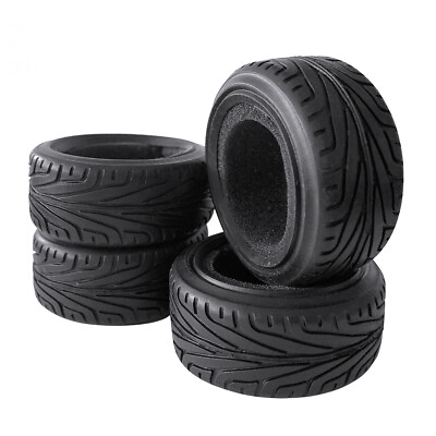 #ad 4x 1 10 RC On Road Cars Soft Rubber Tires Set With Foam 28mm 26mm Width