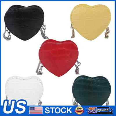 Fashion Love Heart Shaped Crossbody Handbags Women Leather Small Shoulder Bags $8.93