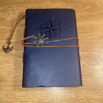 #ad Leather Writing Journal Notebook MALEDEN Classic Spiral Bound Notebook Blue