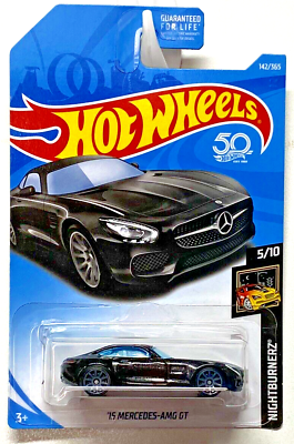 #ad Hot Wheels #x27;15 Mercedes AMG GT Nightburnerz Black 1:64 Scale IN PROTECTOR
