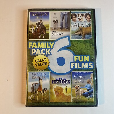 #ad Family Pack: 6 Fun Films DVD 2013 2 Disc Set Puppy Horse Dog Pets New
