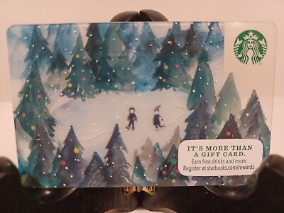#ad STARBUCKS CARD 2015 quot;ICE ⛸ SKATING IN THE FOREST quot; BRAND NEW CUTE GREAT PRICE