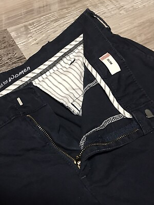 #ad Dickies Crafted For Women￼ Slim Navy Blue Work Pants Size 14R