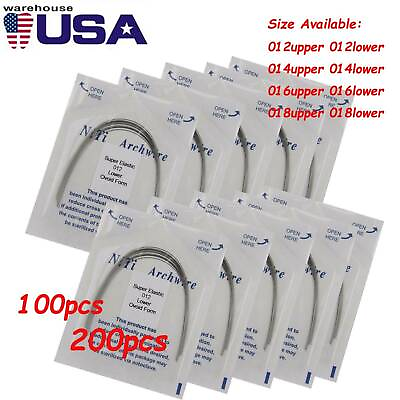 #ad 10pcs pack Dental Orthodontic Super Elastic Niti Arch Wire Round Ovoid Form US