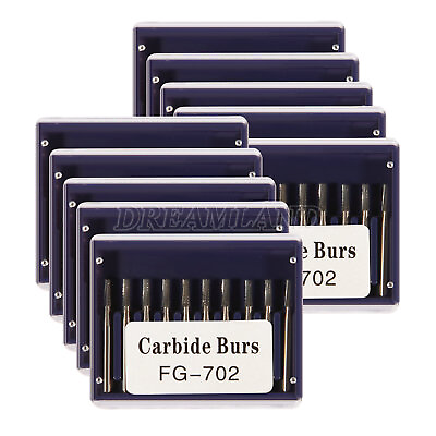 #ad 100pcs Dental Carbide Burs FG702 1.6mm for High Speed Handpiece