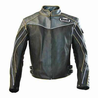 #ad Buell Motorcycle Leather Jacket CE Armour