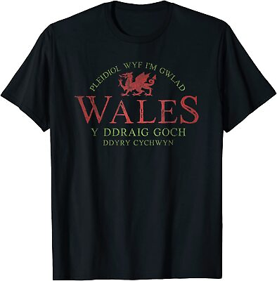 #ad NEW LIMITED Rugby Welsh Gift Red Dragon Flag of Wales T Shirt