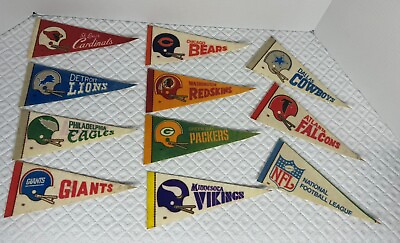 #ad Vintage NFL Football Mini Pennants 9x4quot; many teams
