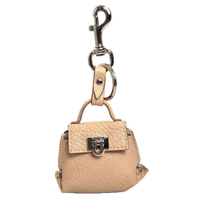 #ad Salvatore Ferragamo Authentic Key Chain Charm Bag Motif 8x8.5x2.5cm Leather