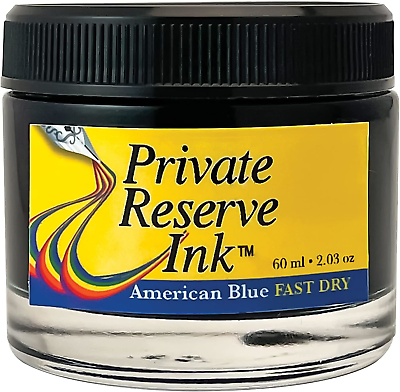 #ad Private Reserve Ink® FAST DRY 60 ml Ink Bottle for Fountain Pen American Blu