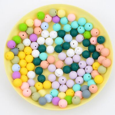 #ad 19mm Round Silicone Beads Jewellery Making Bracelet Keychain Baby Pacifier Beads