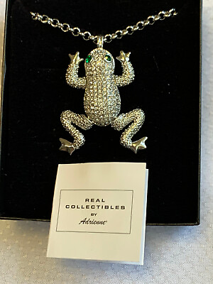 #ad Real Collectibles by Adrienne Frog Necklace Pin Fashion Jewelry 30quot; Articulating