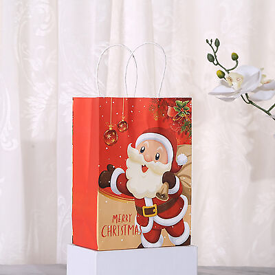 #ad 20pcs Christmas Gift Bags with Handle Strong Load bearing Visual Effect