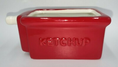 #ad Pier 1 Ceramic Hamburger Ketchup Condiment Sauce Replacement Dish Bowl