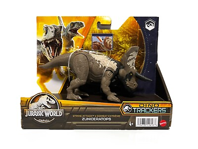 #ad Jurassic World Dino Trackers Strike Attack Zuniceratops Dinosaur Toy MATTEL NEW