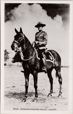 #ad Royal Canadian Mounted Police RCMP Mountie Horse Gowen Sutton RPPC Postcard H46