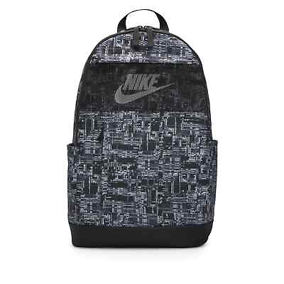 #ad Nike Kids Black Grey Print Elemental School Unisex Backpack DR6244 010 NWT