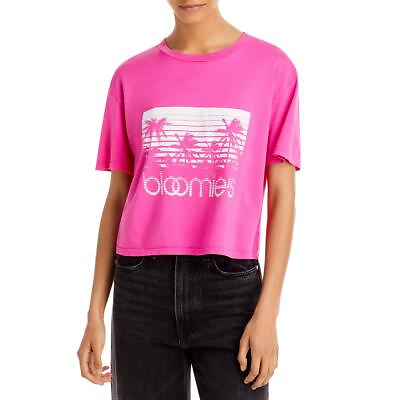 #ad Bloomies Womens Palm Graphic Boxy Tee T Shirt BHFO 8301