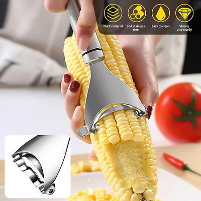 #ad Stainless Steel Corn Cob Peeler Stripper Remover Kitchen Cutter Thresher Tool US