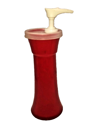 #ad TUPPERWAREVINTAGE KETCHUP CONDIMENT PUMP CUP No LID 718 6 870 10 RED kitchen