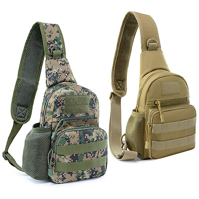 #ad Canvas Men#x27;s Crossbody Shoulder Bag Tactical Chest Pack