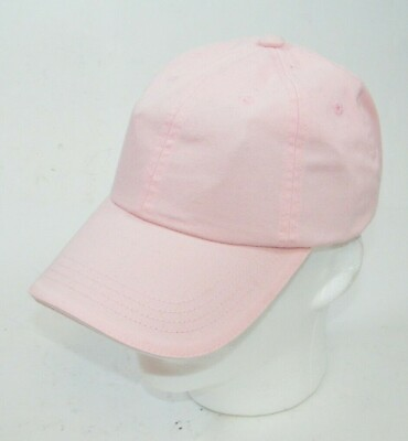 #ad 7 PORT AUTHORITY PINK WITH WHITE STRIPE CLOSURE C830 SANDWICH BILL CAPS HATS